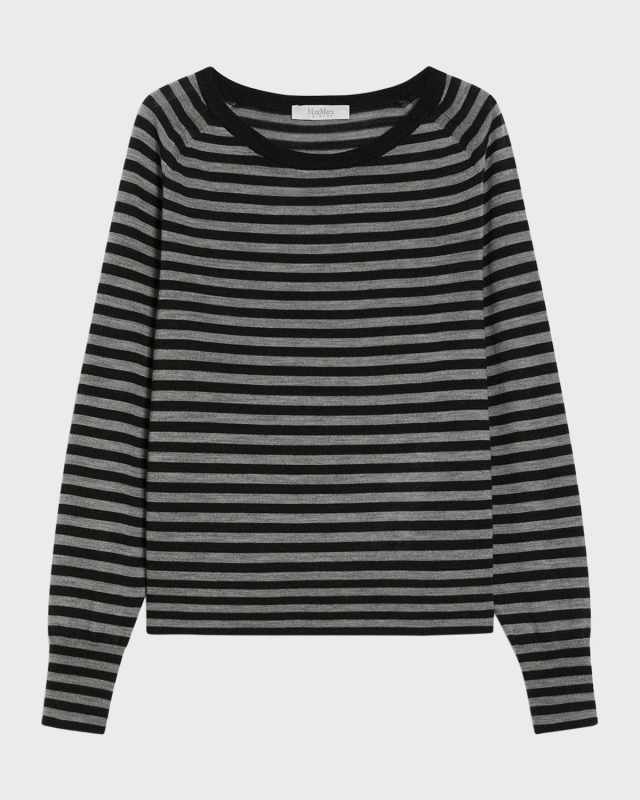 Quarry Striped Raglan-Sleeve Sweater