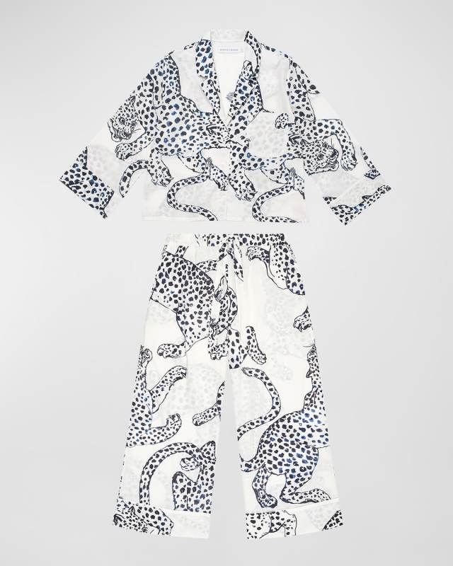 Cropped Animal-Print Pajama Set