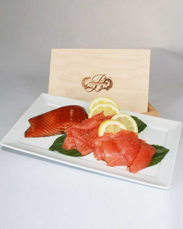 Smoked Salmon Trio Wooden Gift Box