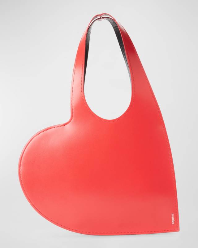 Heart Glossy Leather Tote Bag