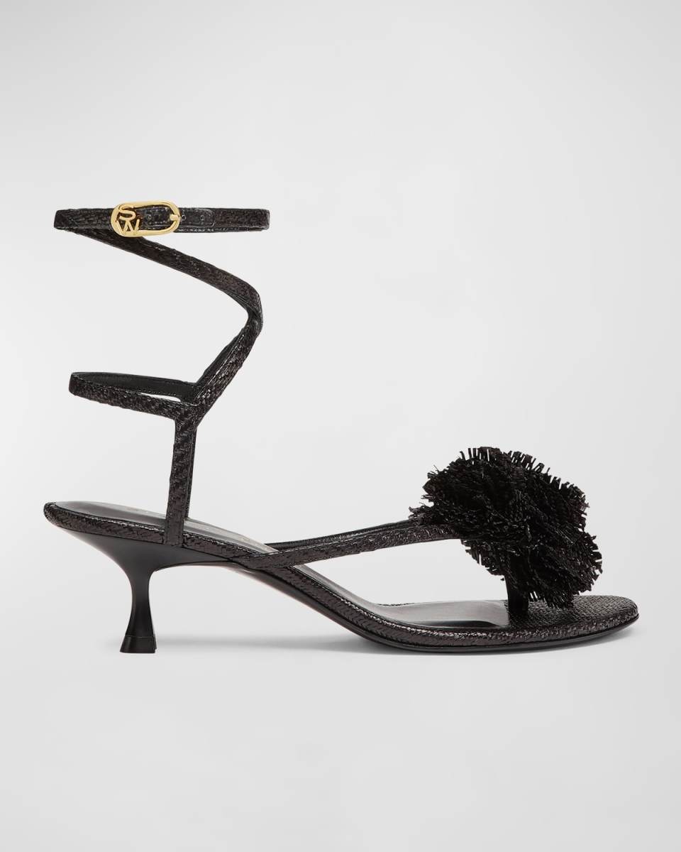 Belize Flower Thong Ankle-Strap Sandals