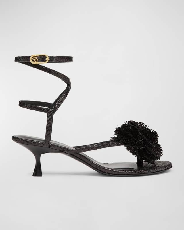 Belize Flower Thong Ankle-Strap Sandals