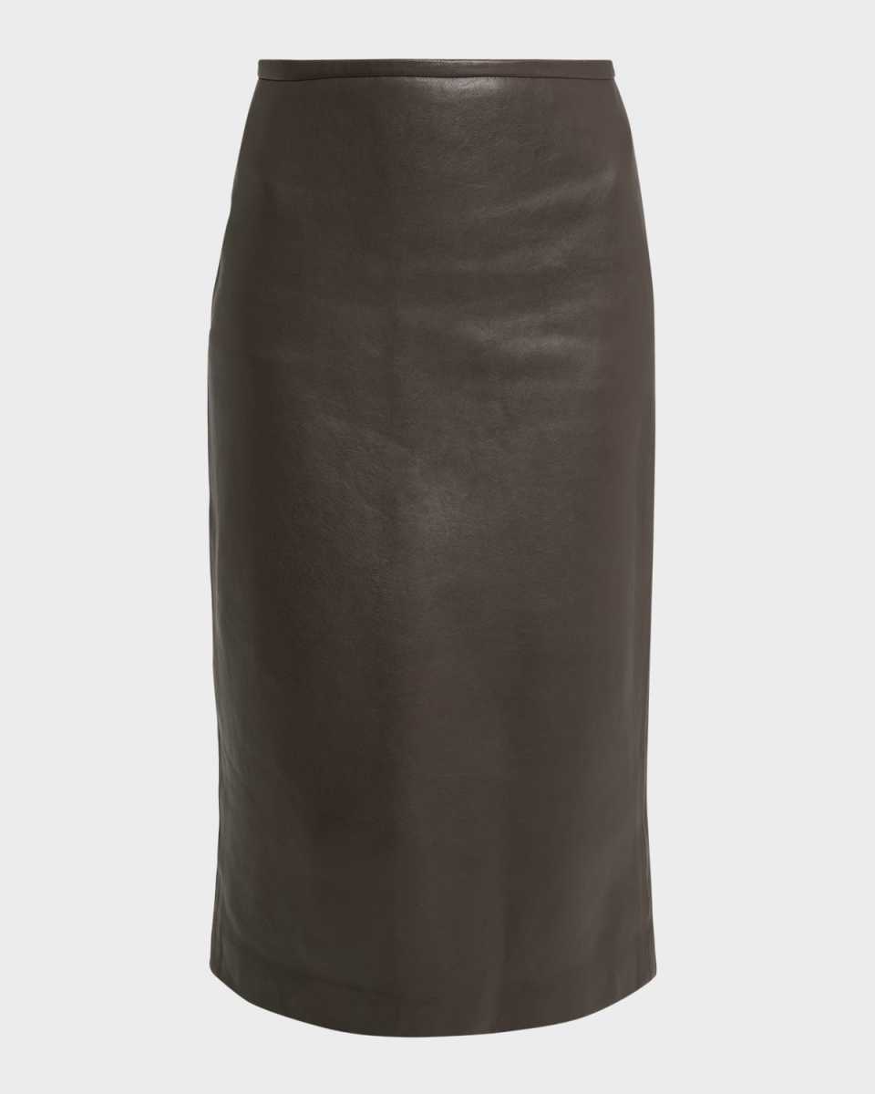 Leather Midi Pencil Skirt