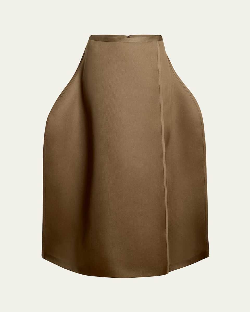 Mila Structured Silk Maxi Skirt