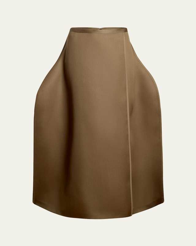 Mila Structured Silk Maxi Skirt