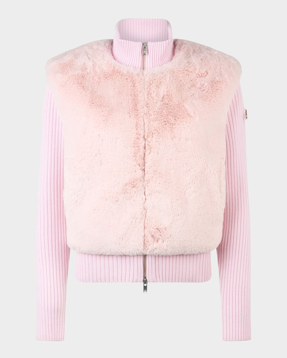 Dua Bunny Faux-Fur Ribbed Sweater Jacket