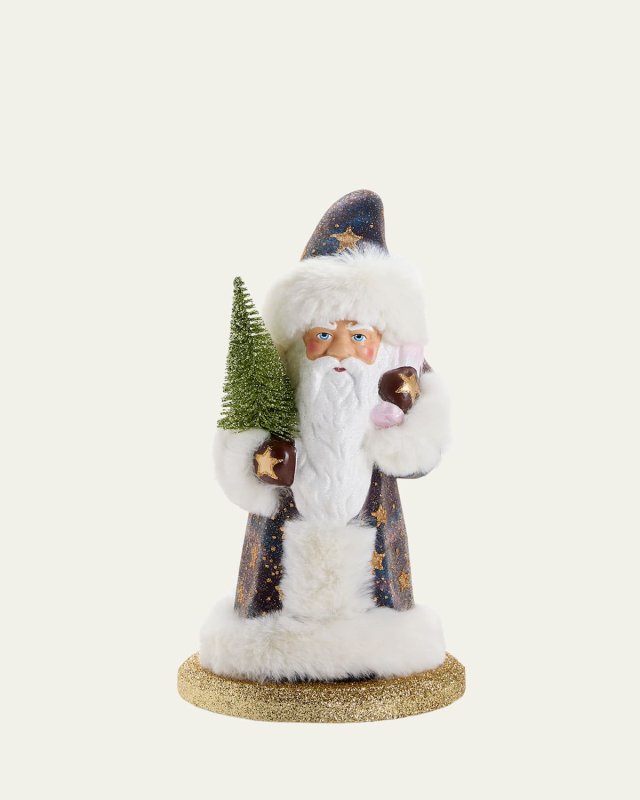 Night Beaded Santa with Stars, 13.8"