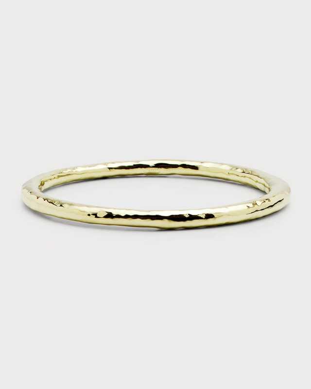 Large Hammered Bangle in 18K Gol