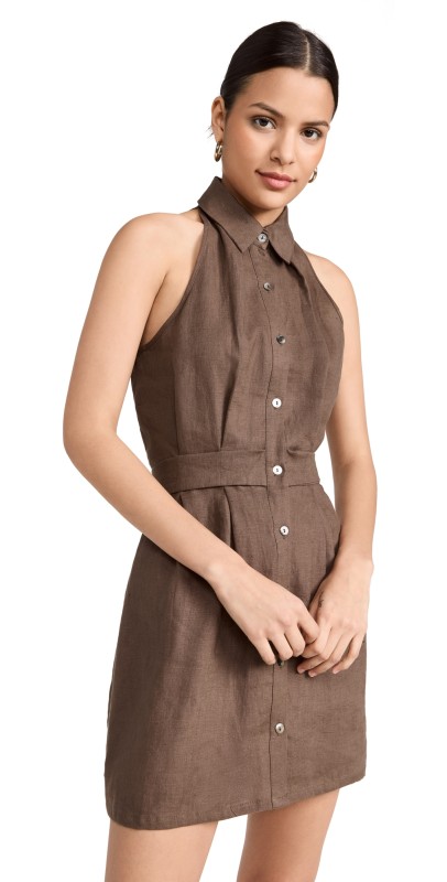 HEVRON Domino Mini Dress Chocolate