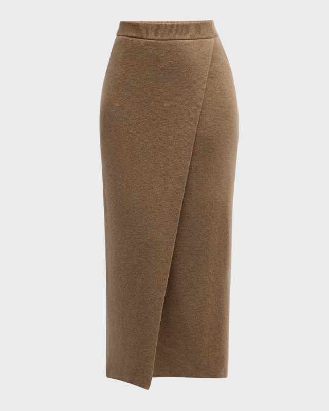 Umbria Wool-Cashmere Midi Skirt