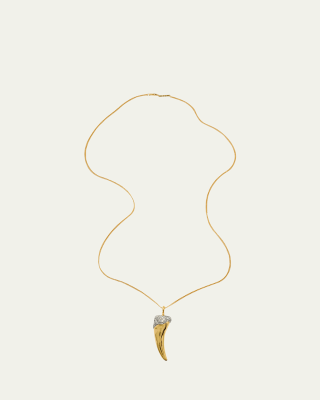 Solanales Crystal Horn Long Necklace
