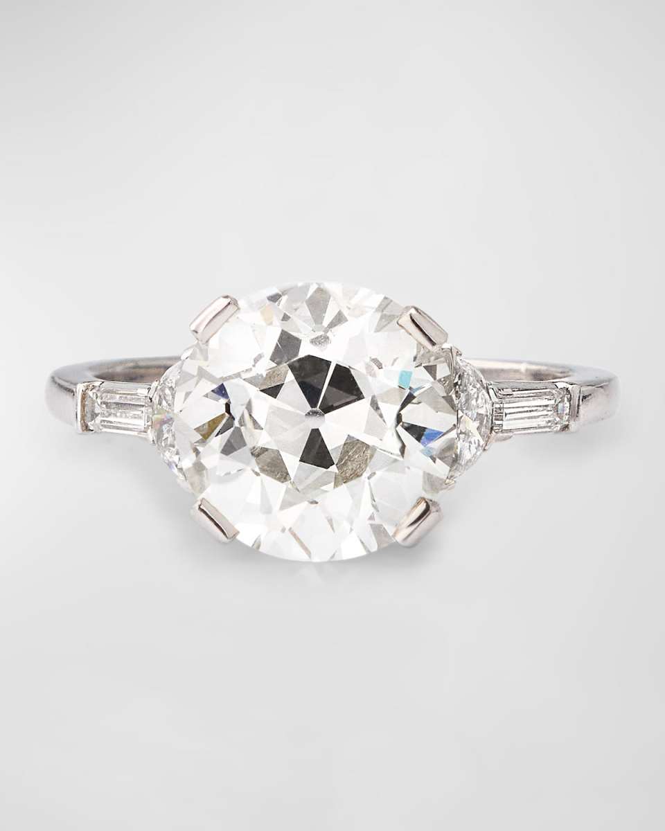 Estate Platinum Old European Cut Diamond Ring, Size 7.25