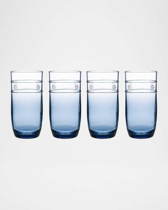 Isabella Acrylic Large Blue Tumblers, Set of 4