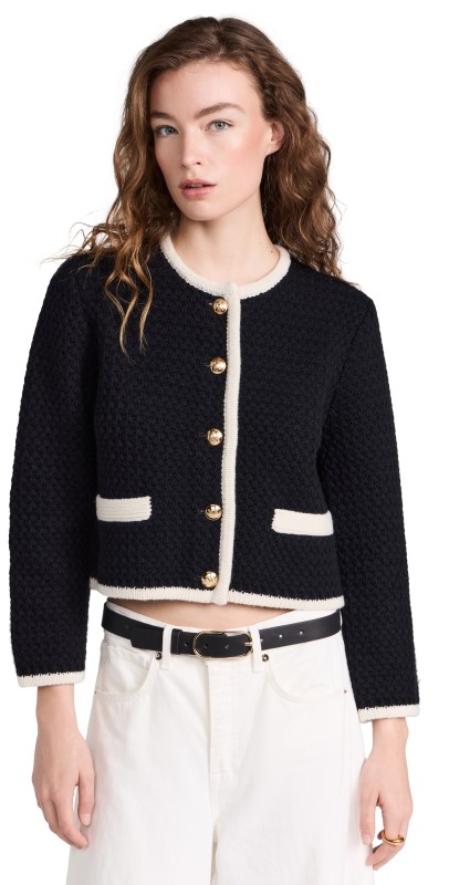 Nili Lotan Perah Jacket Dark Navy/ Ivory