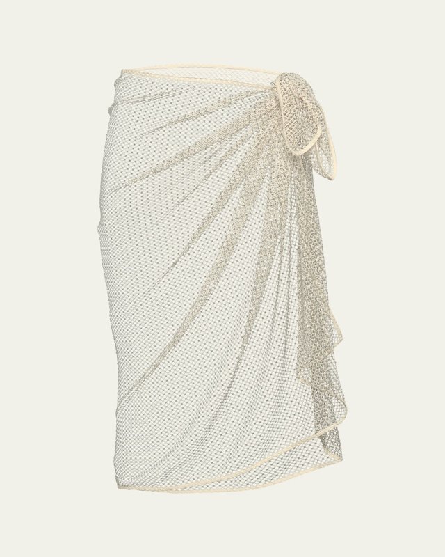 Maribel Rhinestone Mesh Pareo Coverup