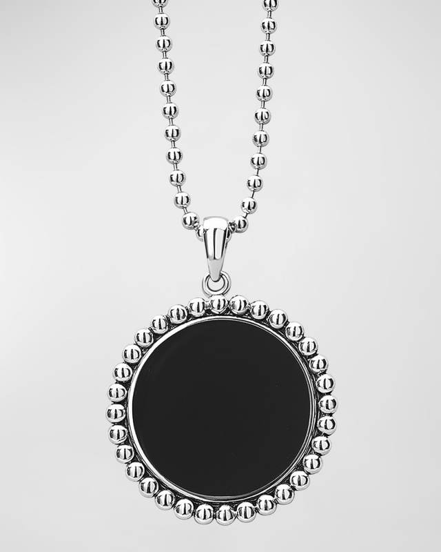 Maya 24mm Inlay Pendant Necklace, Lapis