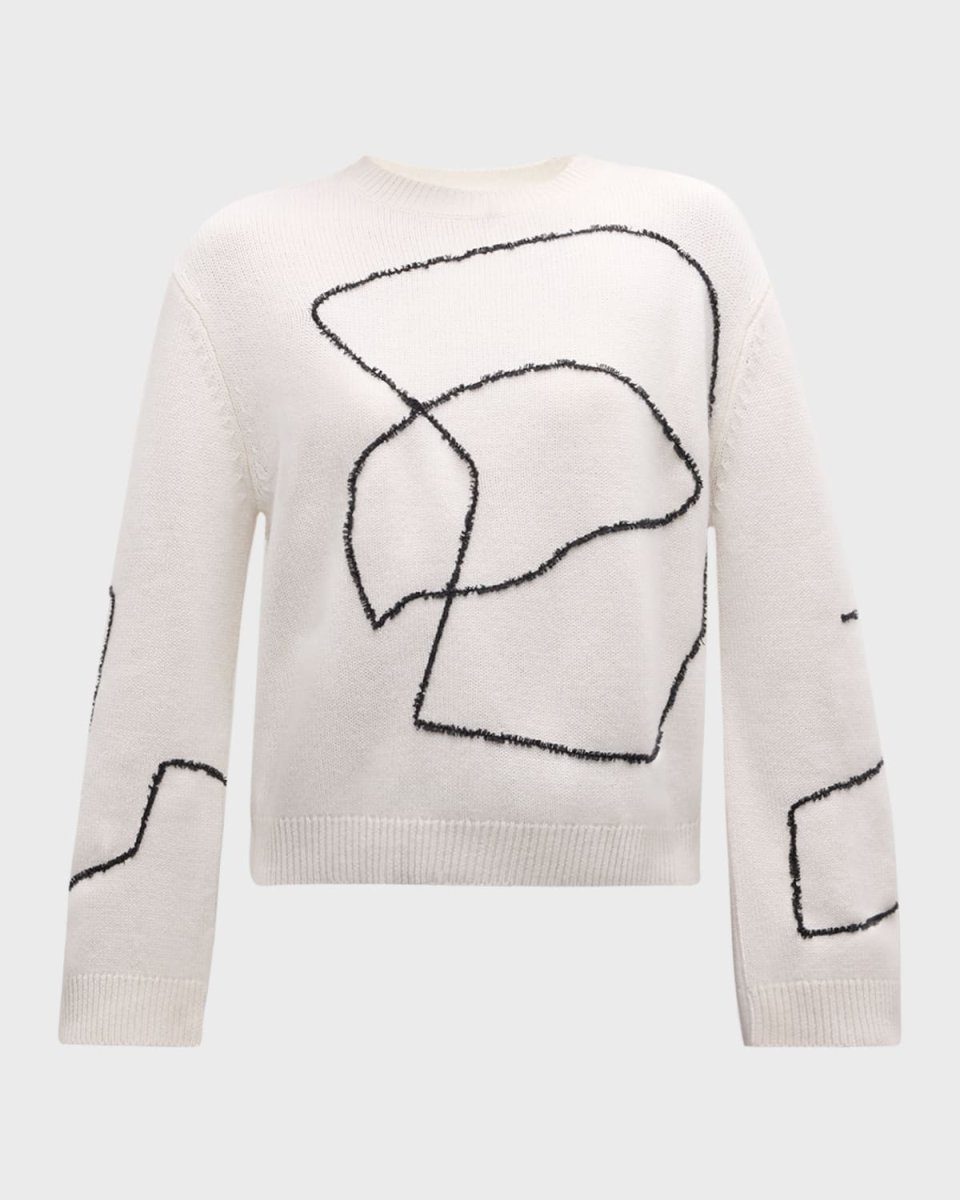 Embroidered Scribble Cashmere Sweat