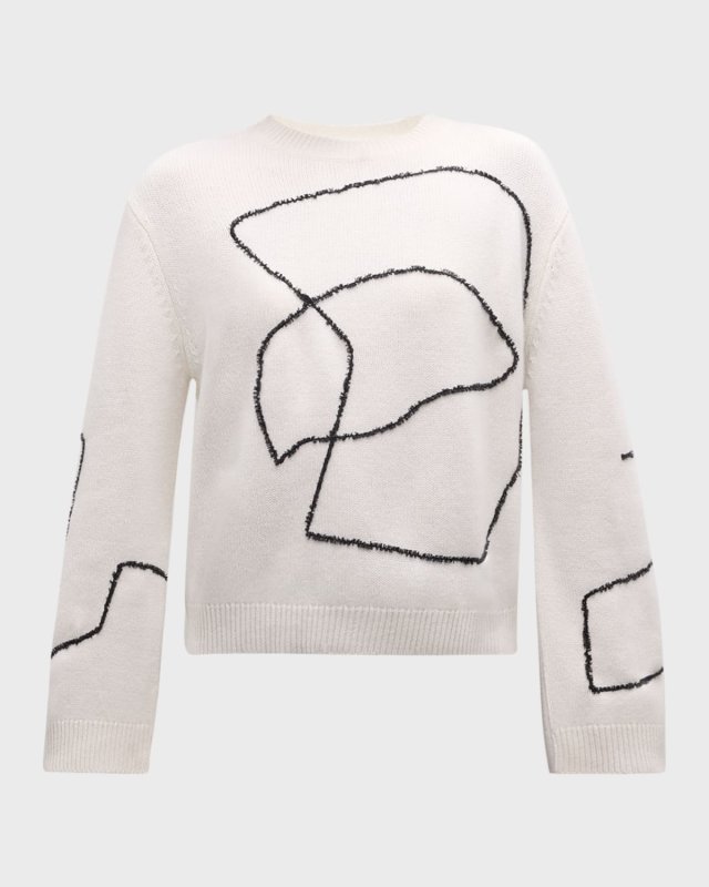 Embroidered Scribble Cashmere Sweat