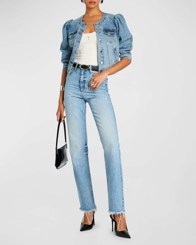Tasha Puff-Sleeve Denim Jacket