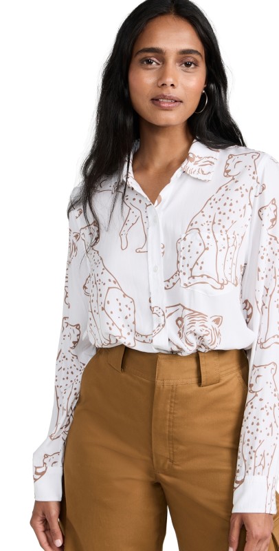 RAILS Kathryn Shirt Camel Jungle Cats