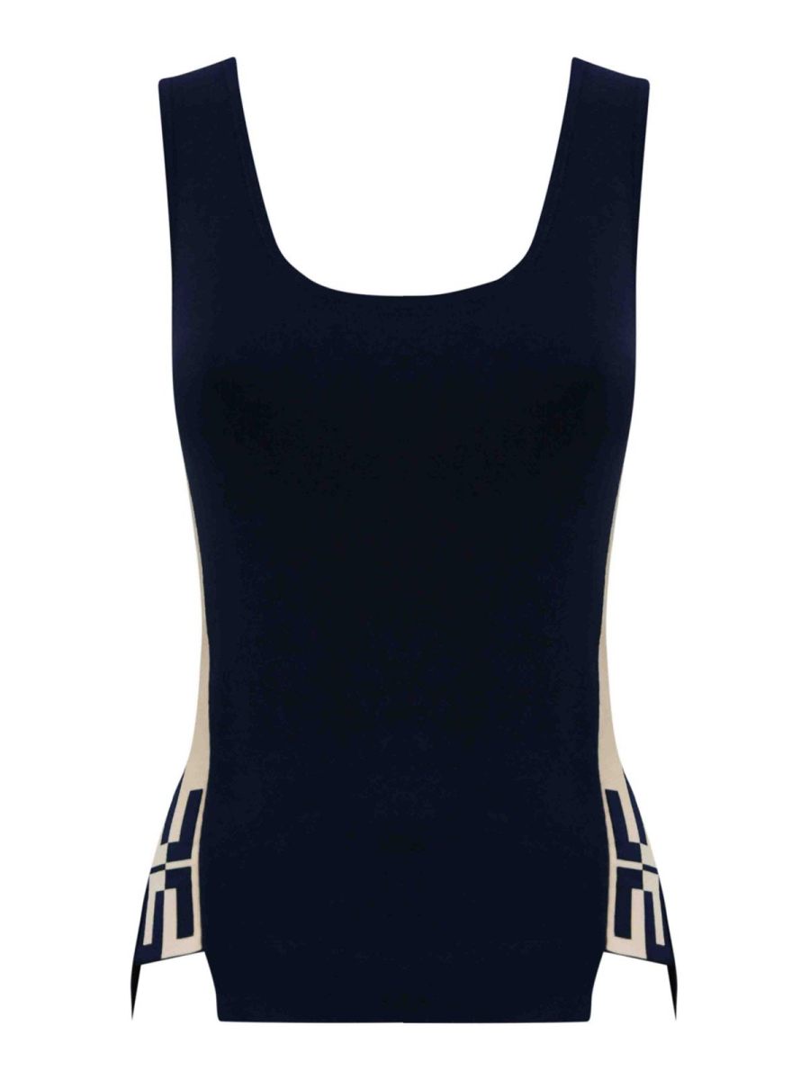 Elisabetta Franchi Top - Bleu Foncé