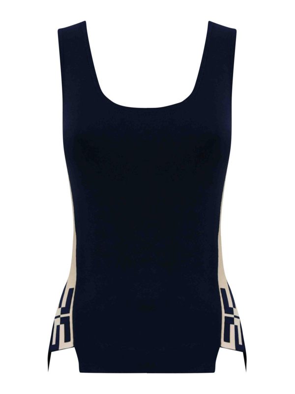 Elisabetta Franchi Top - Bleu Foncé