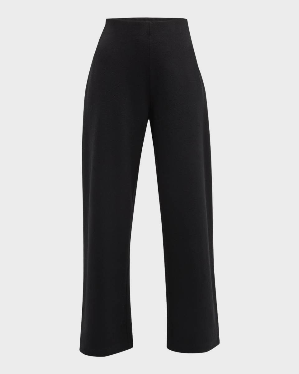 Wide-Leg Wool Jersey Pants