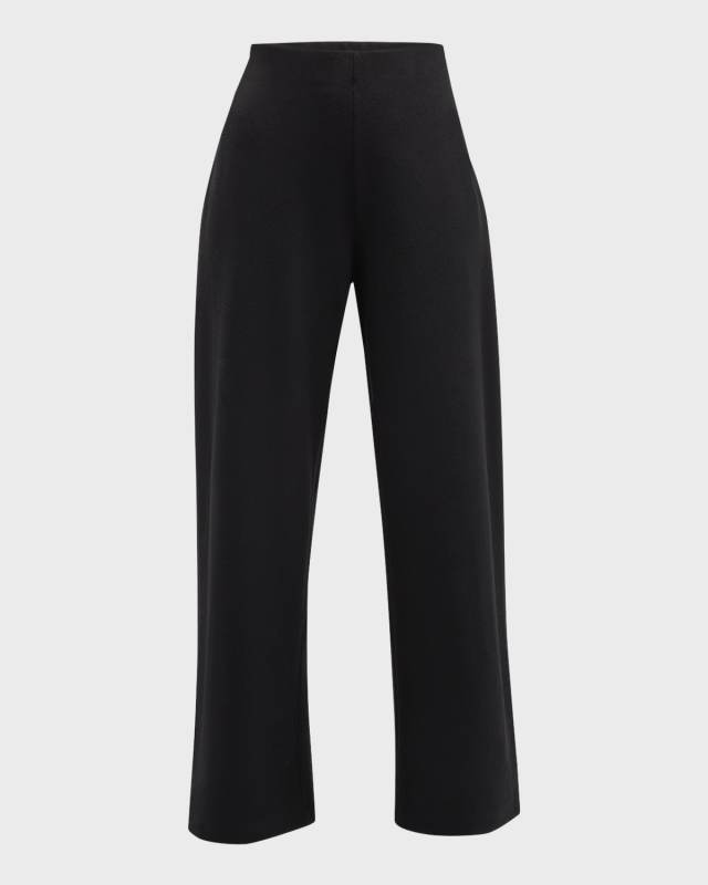 Wide-Leg Wool Jersey Pants