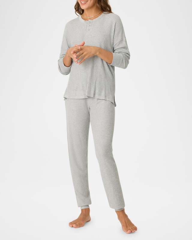 Ski Jammie Waffle-Knit Jogger Pajama Set