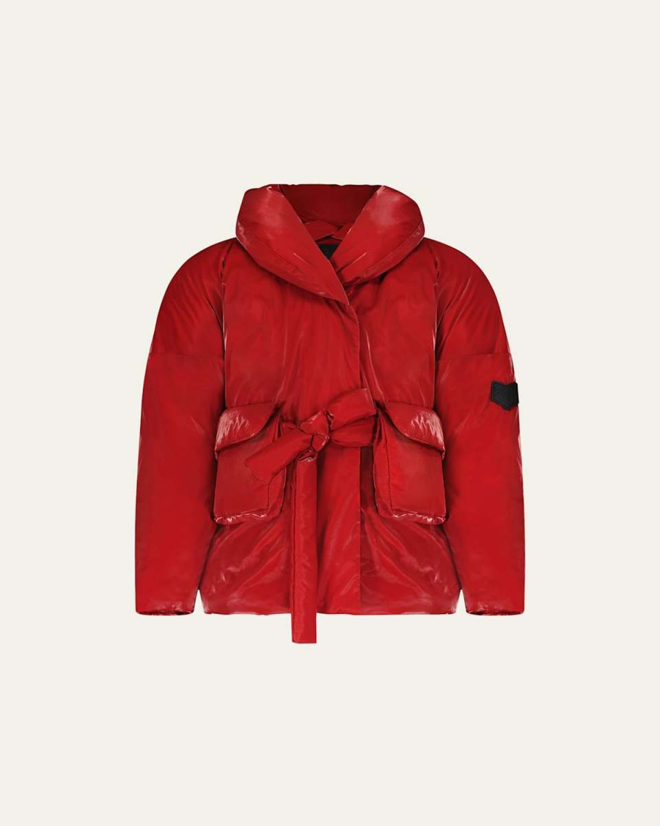 Girl's Down Coat W/ 3D Pockets, Size 2-1