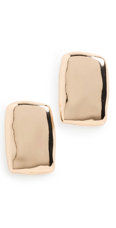 SHASHI Gold Brick Earrings Gold