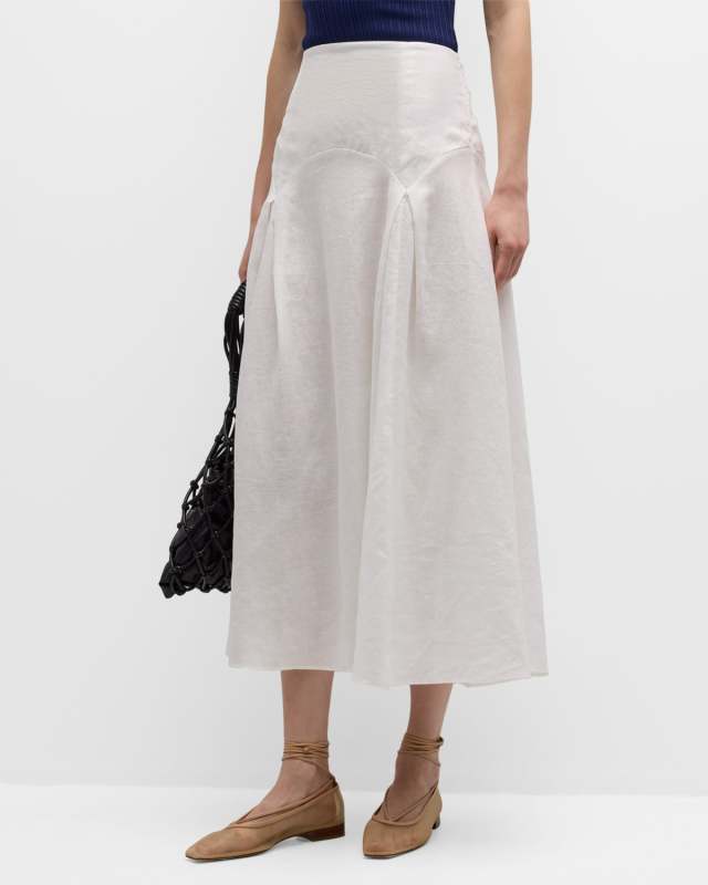 The Gael Linen Midi Skirt