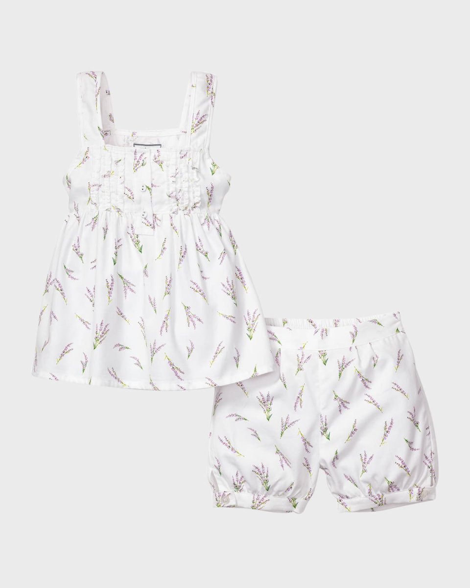 Girl's Charlotte Fields Of Provence-Print Shorts Set, Size 2-12