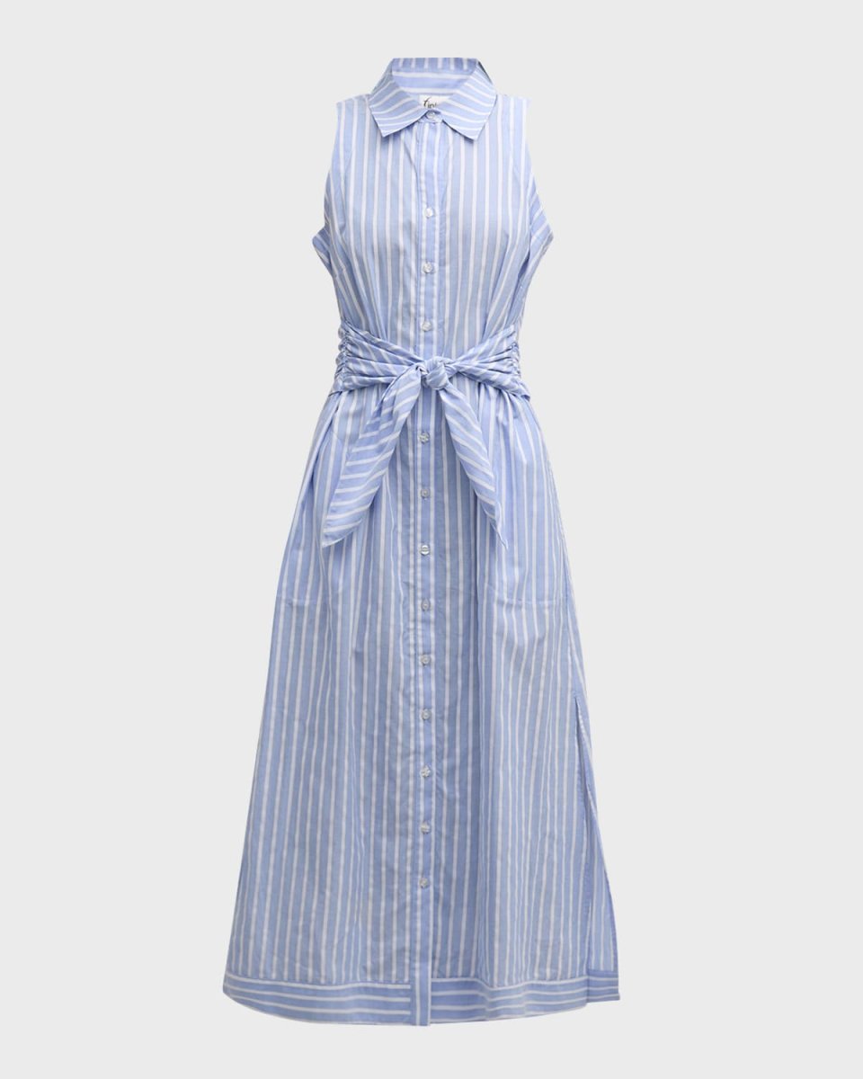 Ellis Striped Cotton Dobby Midi Shirtdress