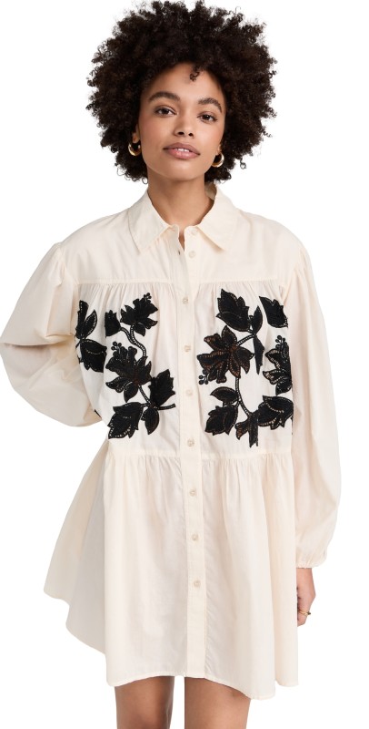 Tanya Taylor Pippa Dress Cream/Black