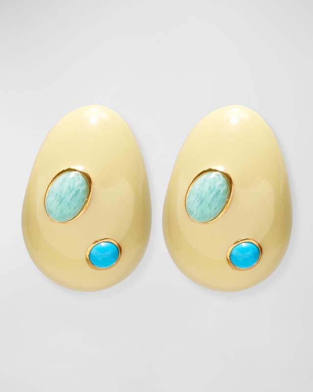 MINI ARP EARRINGS IN STUDDED CREAM
