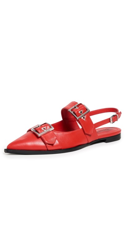 Schutz Darla Sling Flats Flame Scarlet
