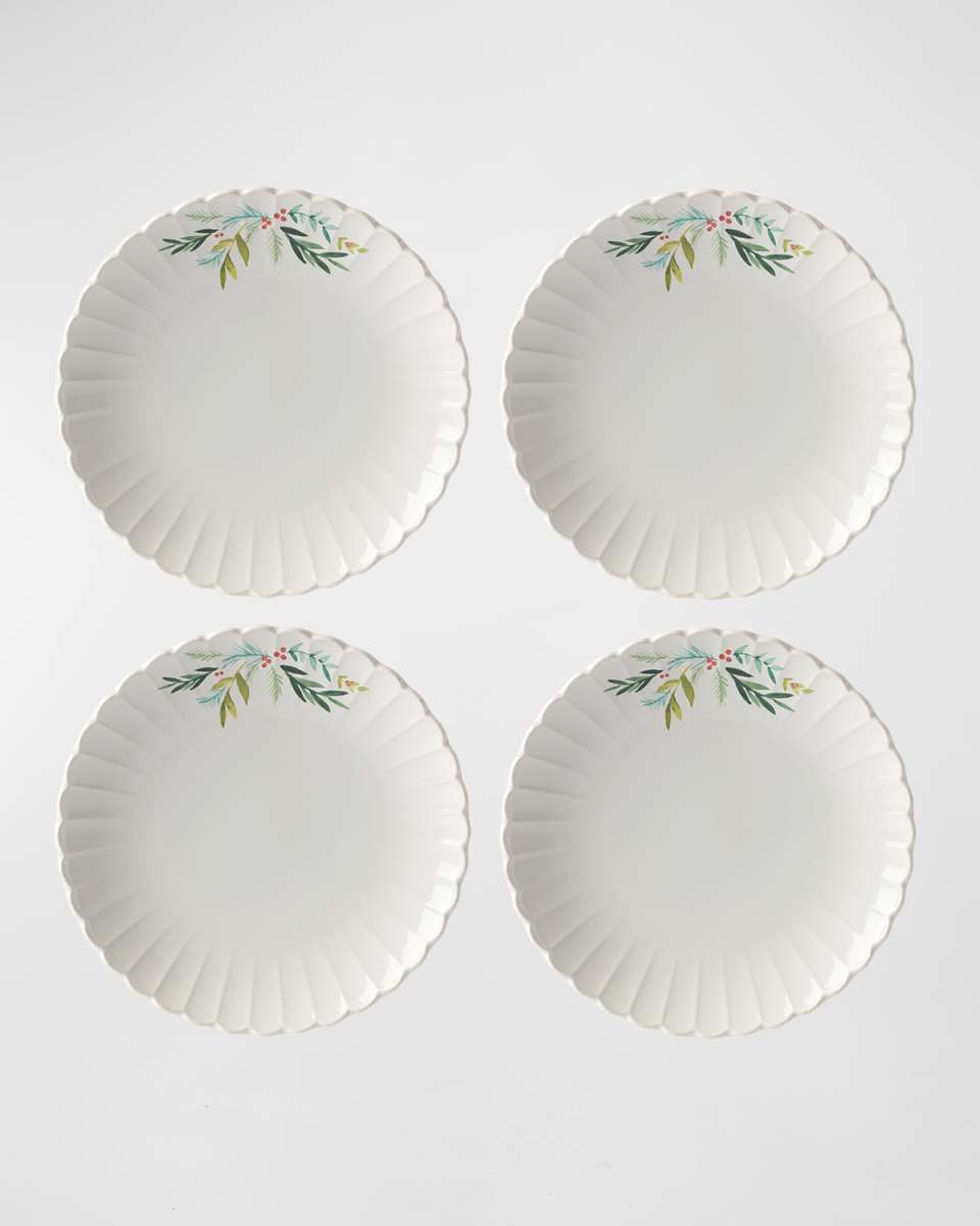 Holiday Holly & Berry Dinner Plates, Set of 4