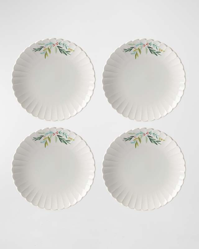 Holiday Holly & Berry Dinner Plates, Set of 4