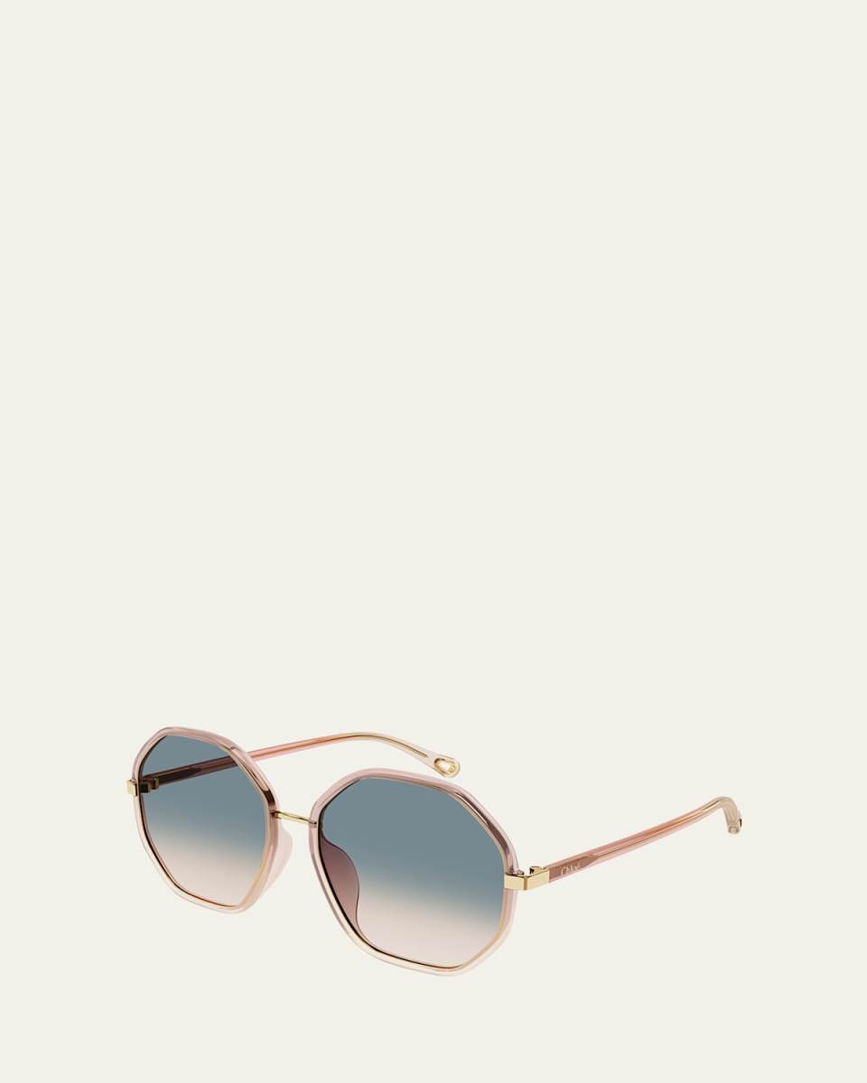 Ombré Round Injection Plastic Sunglasses
