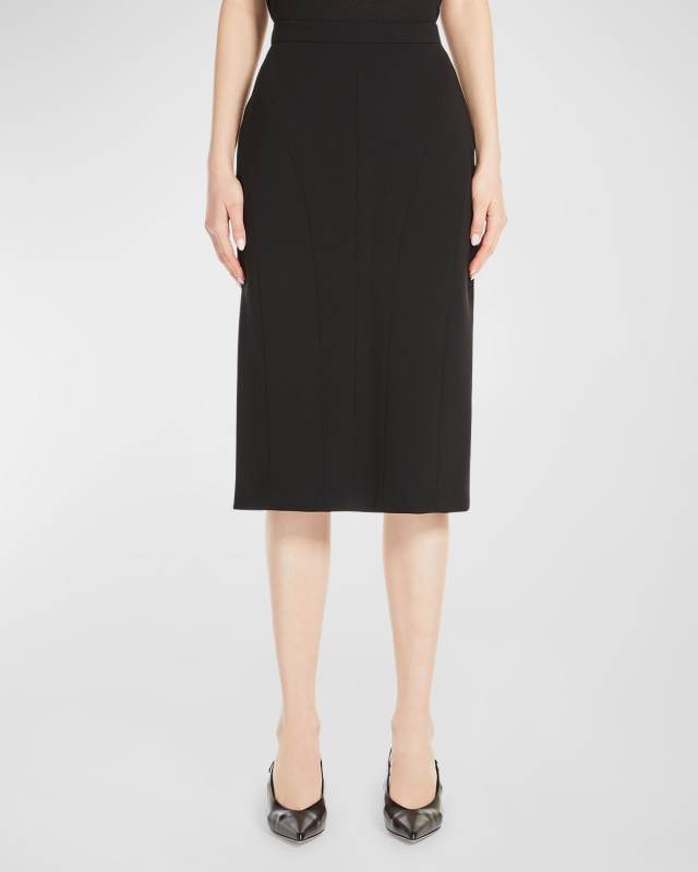 Skipper Seamed Midi Pencil Skirt