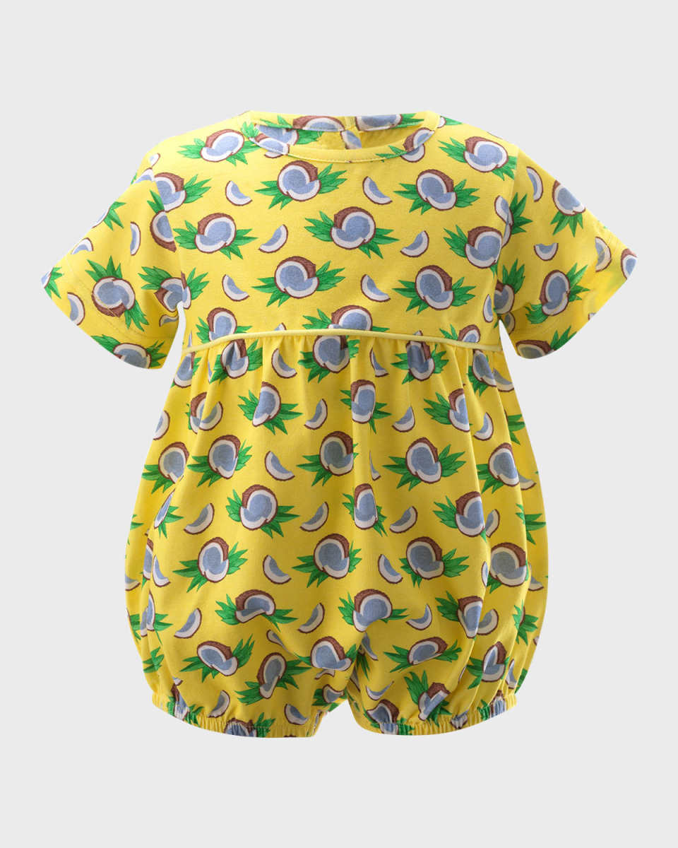 Girl's Coconut Bubble Romper, Size 3M-24