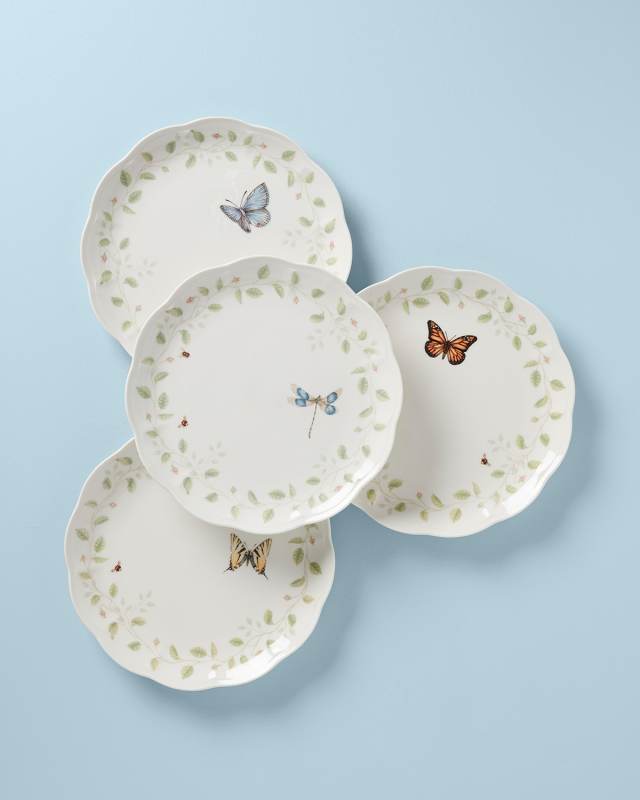 Butterfly Meadow Vines 4-Piece Dinner Plate Set