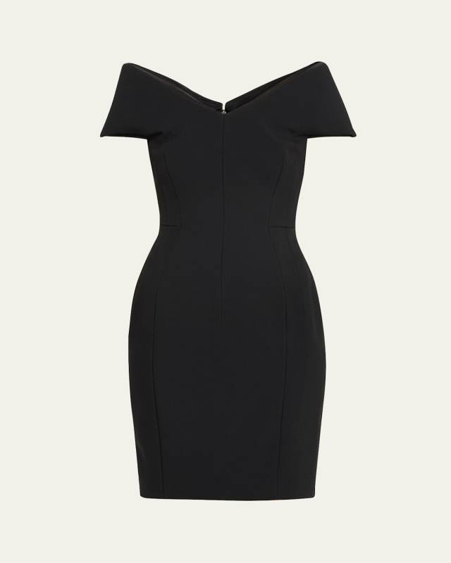 V-Neck Wool Cashmere Mini Dress