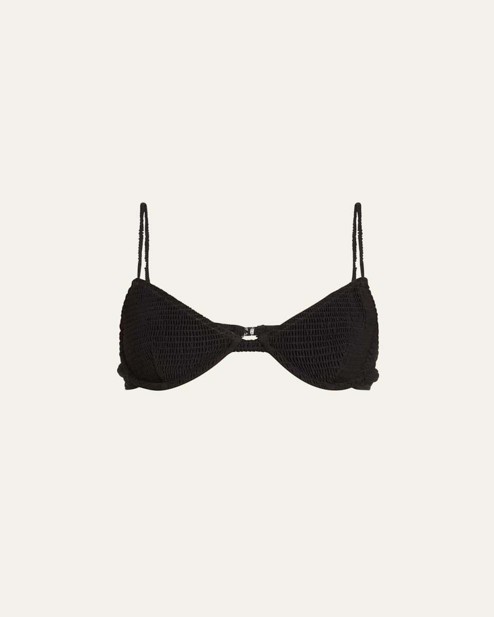 Smocked Half-Cup Bikini Top