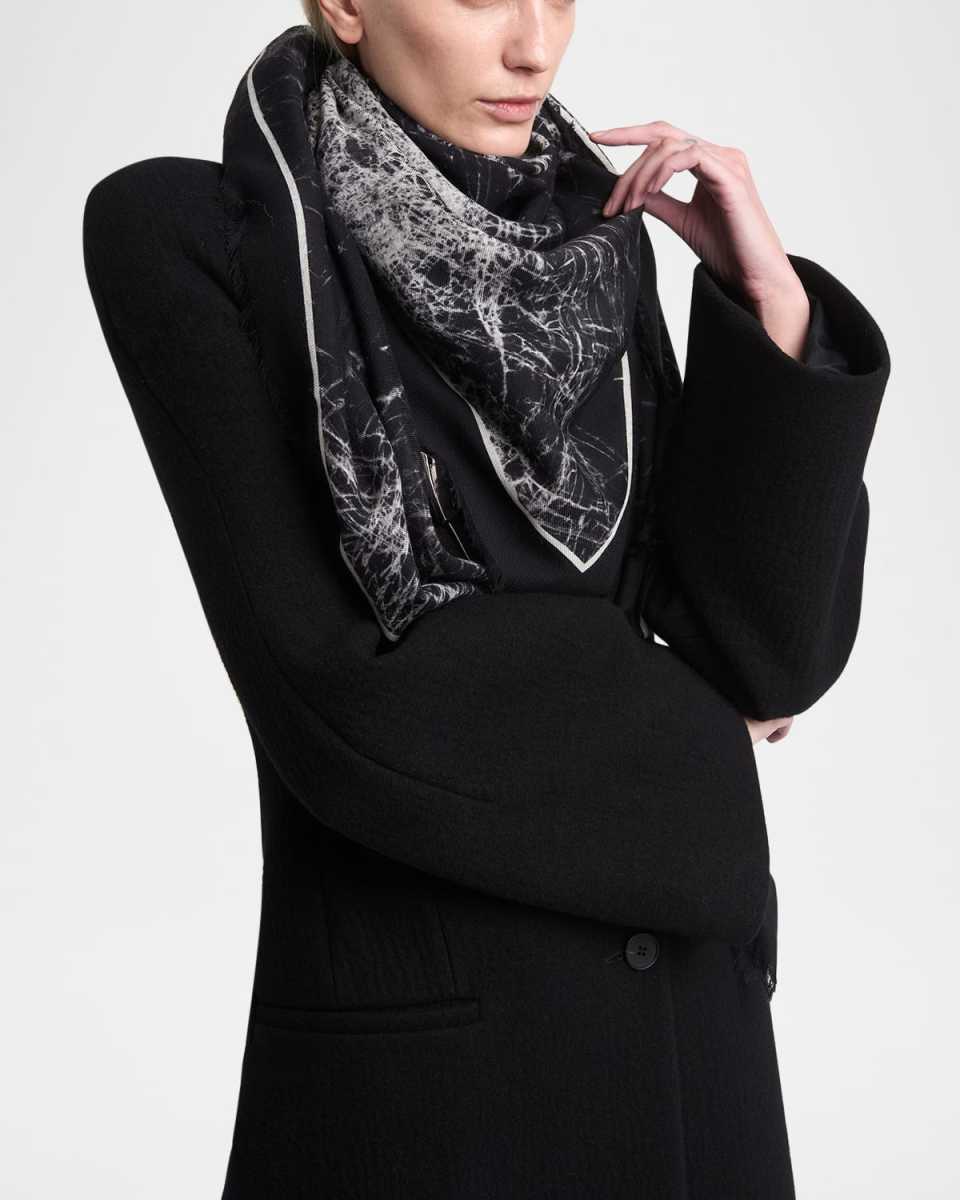 Smashed Glass-Print Silk Shawl