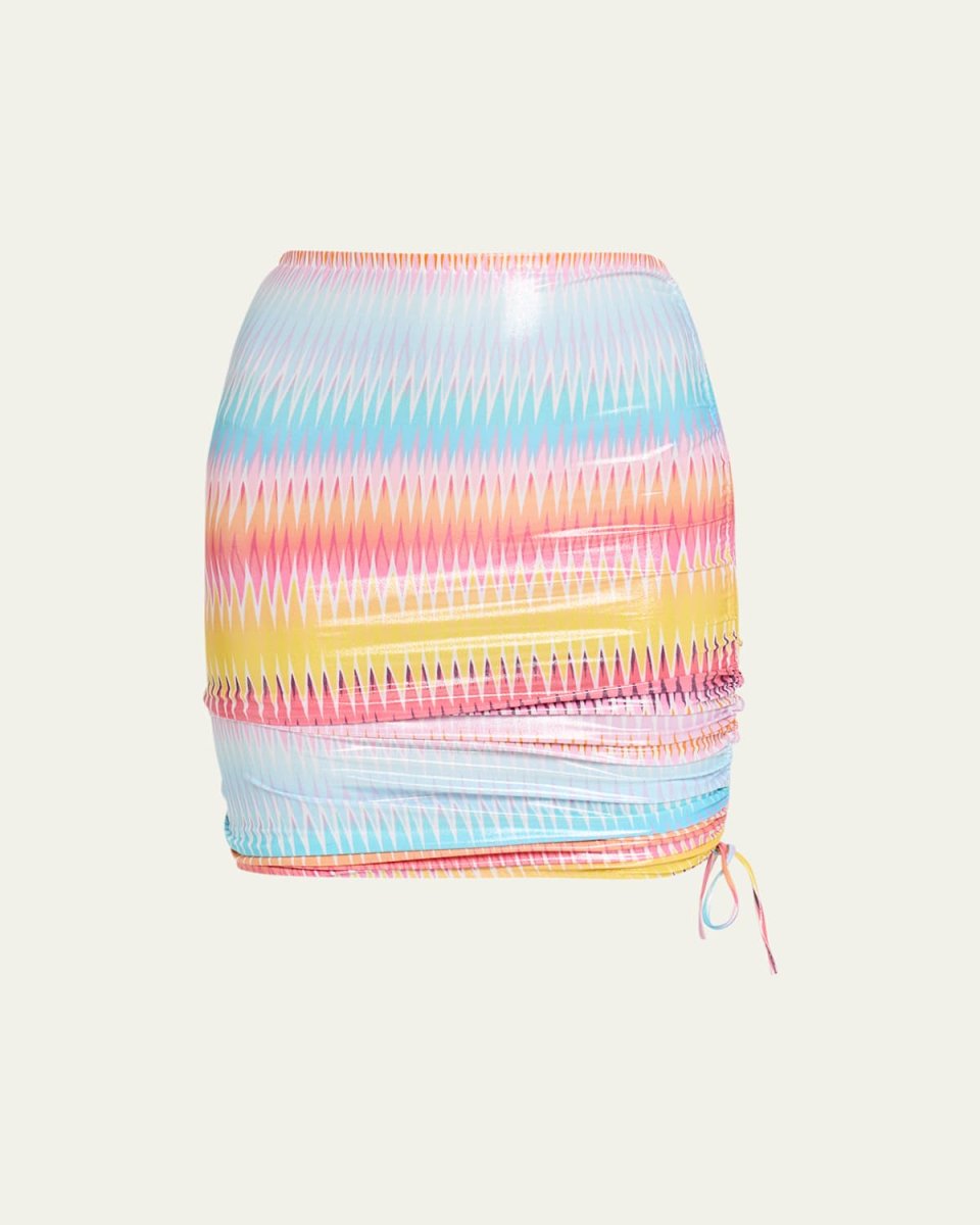 Multi Degrade Fether Mini Skirt