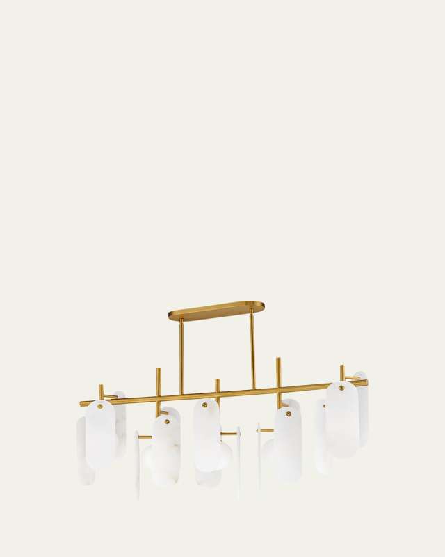 Megalith Alabaster Stone 47" 5-Light Linear Chandelier