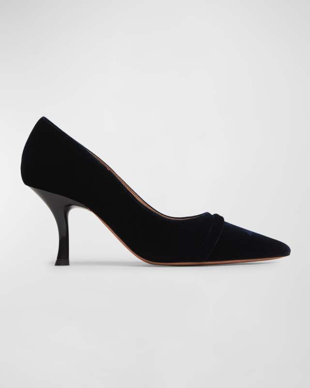Velvet Band Stiletto Pumps