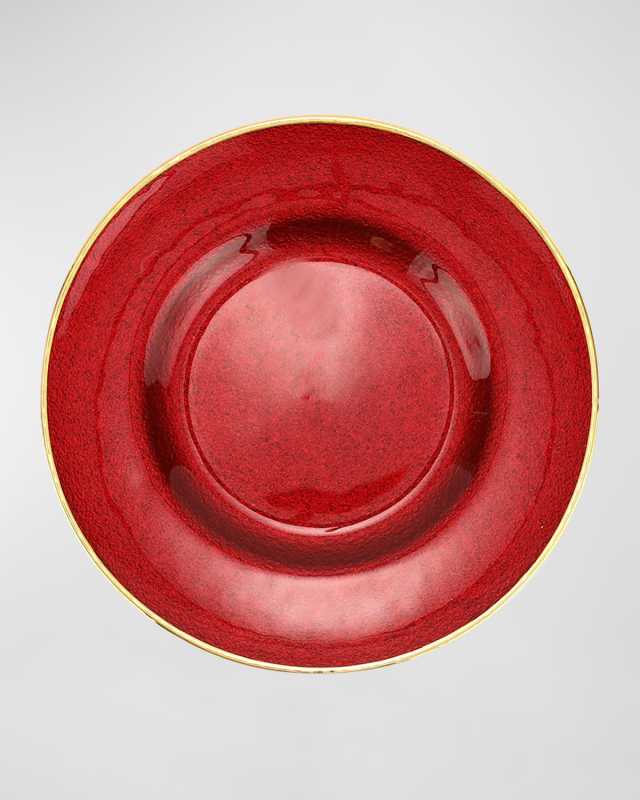 Metallic Glass Ruby Salad Plate